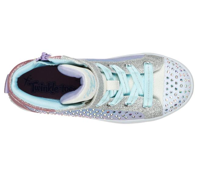 Zapatillas Skechers Con Luces Niños - Twinkle Toes Plateado YDRLG5618